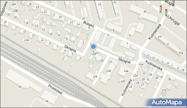 Gdynia, Kuśnierska, 11d, mapa Gdyni