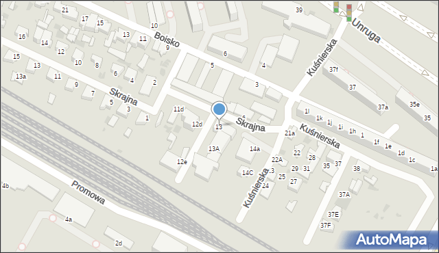 Gdynia, Kuśnierska, 13, mapa Gdyni