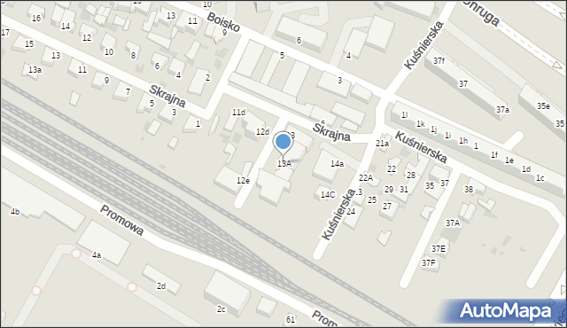 Gdynia, Kuśnierska, 13A, mapa Gdyni