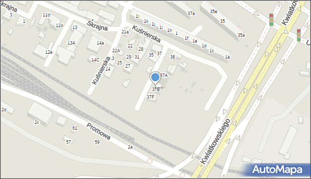 Gdynia, Kuśnierska, 37E, mapa Gdyni
