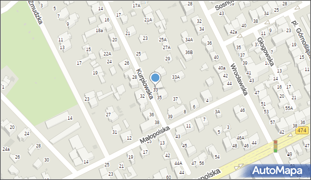 Gdynia, Kurpiowska, 33, mapa Gdyni