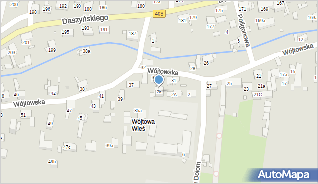 Gliwice, Ku Dołom, 2b, mapa Gliwic