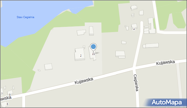 Gliwice, Kujawska, 11, mapa Gliwic