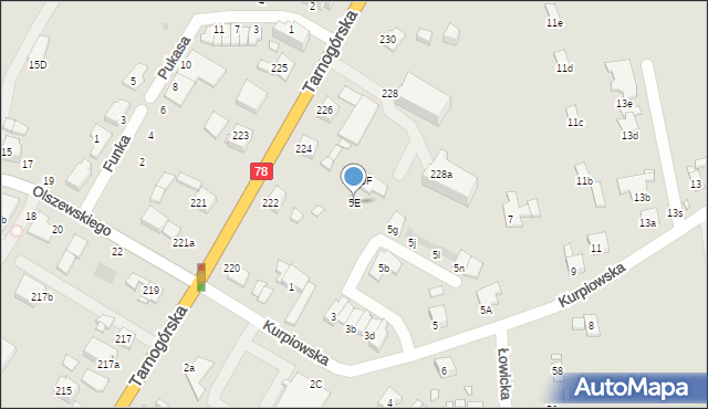 Gliwice, Kurpiowska, 5E, mapa Gliwic