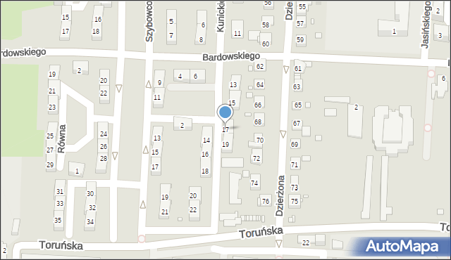 Gliwice, Kunickiego Stanisława, 17, mapa Gliwic