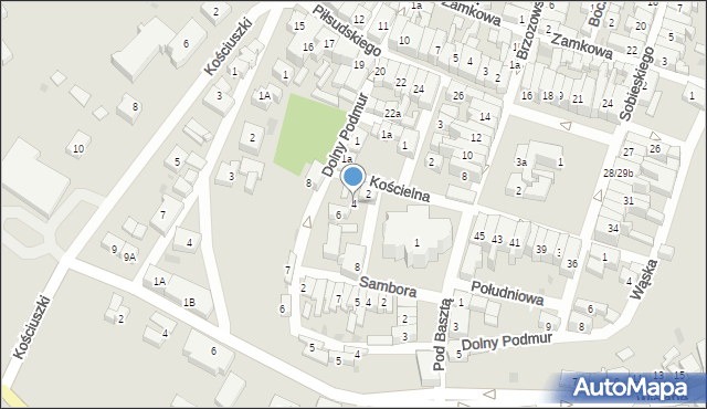 Gniew, Kursikowskiego, ks., 4, mapa Gniew