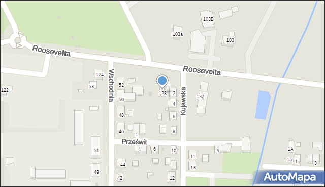 Gniezno, Kujawska, 128, mapa Gniezna