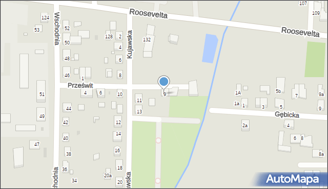 Gniezno, Kujawska, 9, mapa Gniezna