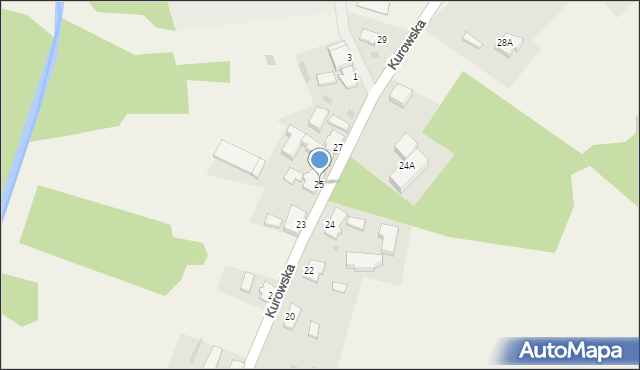 Górki Noteckie, Kurowska, 25, mapa Górki Noteckie