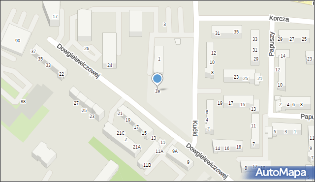 Gorzów Wielkopolski, Kućki Waldemara, 1a, mapa Gorzów Wielkopolski