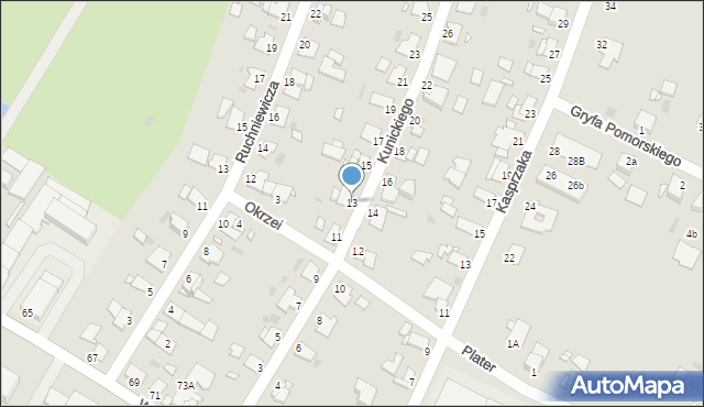 Grudziądz, Kunickiego, 13, mapa Grudziądza