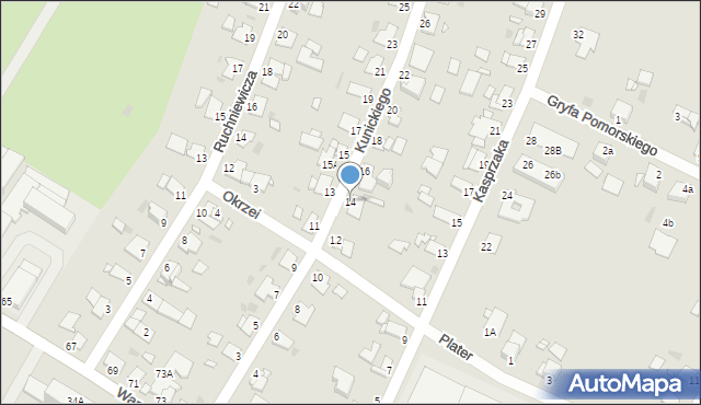 Grudziądz, Kunickiego, 14, mapa Grudziądza