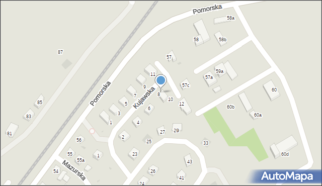 Gryfino, Kujawska, 8A, mapa Gryfino