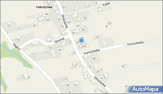 Hałuszowa, Kurucówka, 1, mapa Hałuszowa