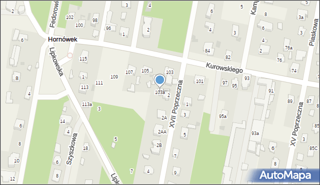 Hornówek, Kurowskiego Wacława, ks., 103a, mapa Hornówek