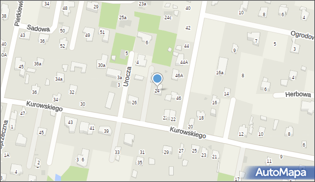 Hornówek, Kurowskiego Wacława, ks., 24, mapa Hornówek