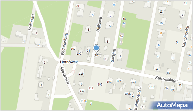 Hornówek, Kurowskiego Wacława, ks., 96, mapa Hornówek