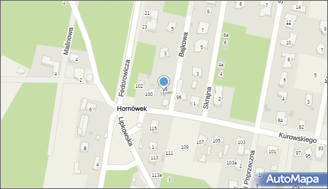 Hornówek, Kurowskiego Wacława, ks., 98a, mapa Hornówek