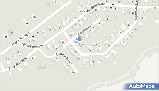 Inowrocław, Kujawy-Połczyńskiego Marcelego, 26a, mapa Inowrocławia
