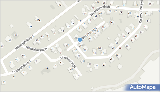 Inowrocław, Kujawy-Połczyńskiego Marcelego, 28, mapa Inowrocławia