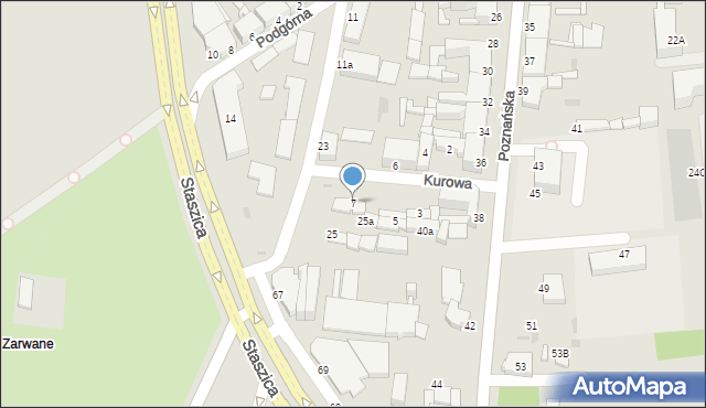 Inowrocław, Kurowa, 7, mapa Inowrocławia