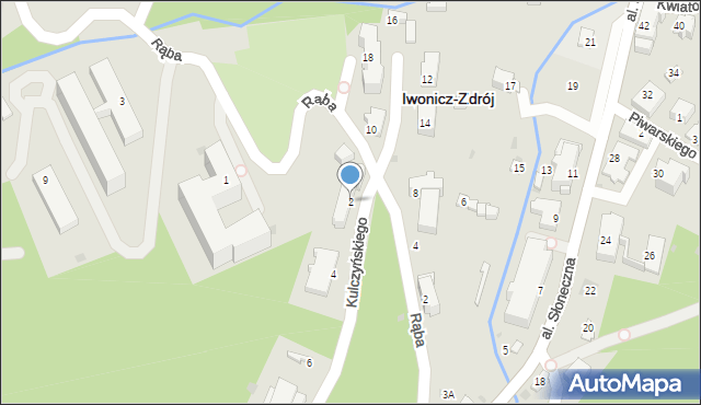 Iwonicz-Zdrój, Kulczyńskiego Stanisława, 2, mapa Iwonicz-Zdrój