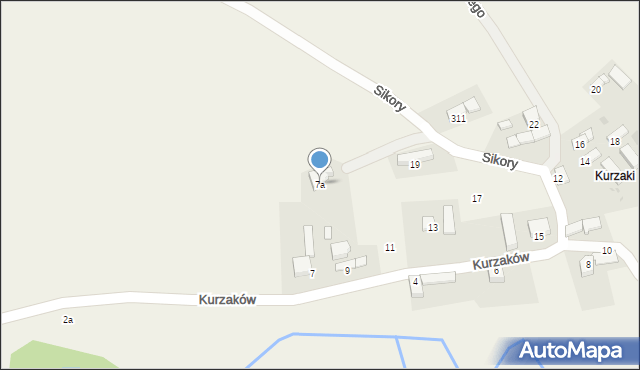 Jabłonka, Kurzaków, 7a, mapa Jabłonka