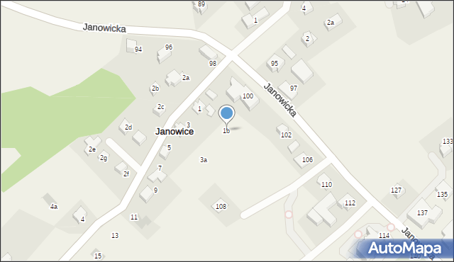 Janowice, Kubika Jana, 1b, mapa Janowice