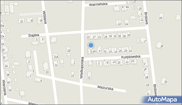 Jarocin, Kurpiowska, 2, mapa Jarocin