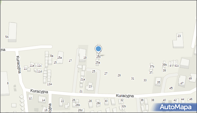 Jastrzębia Góra, Kuracyjna, 25c, mapa Jastrzębia Góra