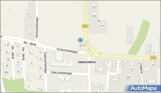 Jawiszowice, Kusocińskiego Janusza, 2, mapa Jawiszowice