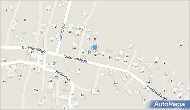 Jedlicze, Kurkowskiego Maurycego, 34, mapa Jedlicze