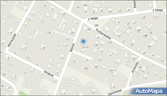 Kadzidło, Kurpiowska, 17, mapa Kadzidło