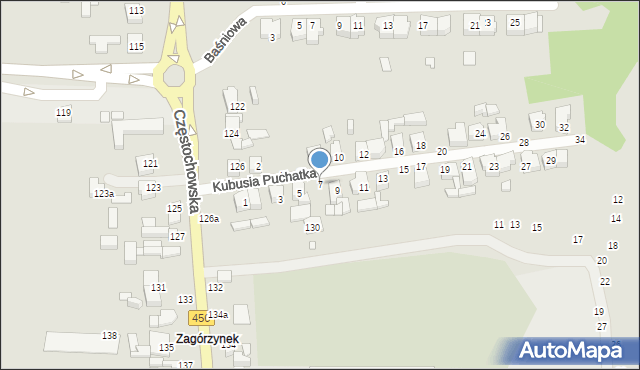 Kalisz, Kubusia Puchatka, 7, mapa Kalisza