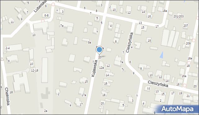 Kalisz, Kujawska, 10, mapa Kalisza