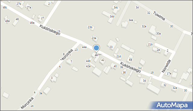 Kalisz, Kuklińskiego Ryszarda, gen., 44, mapa Kalisza