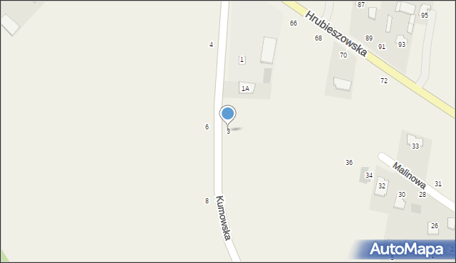 Kamień, Kumowska, 3, mapa Kamień