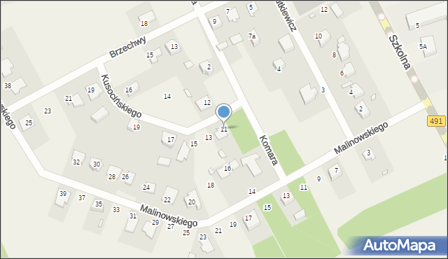 Kamyk, Kusocińskiego Janusza, 11, mapa Kamyk