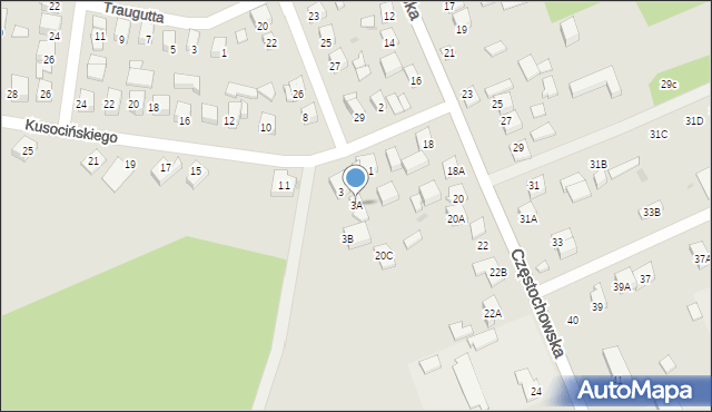 Karczew, Kusocińskiego Janusza, 3A, mapa Karczew