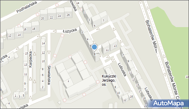 Katowice, Kurpiowska, 8, mapa Katowic