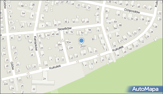 Katowice, Kukułek, 17, mapa Katowic