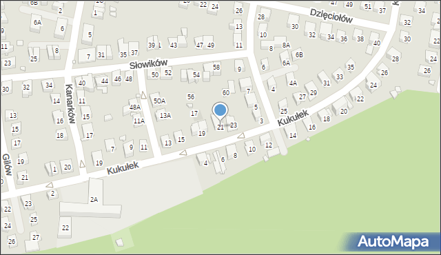 Katowice, Kukułek, 21, mapa Katowic