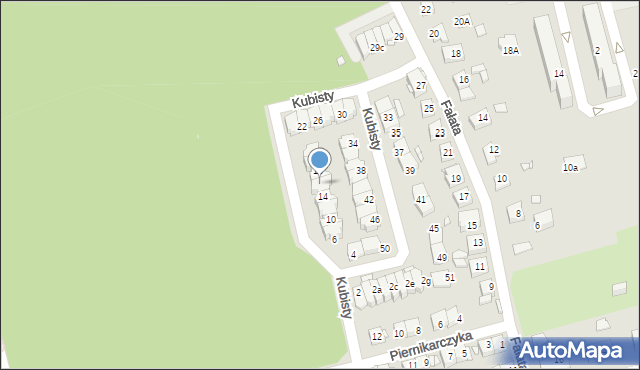 Katowice, Kubisty Stanisława, bł. ks., 16, mapa Katowic