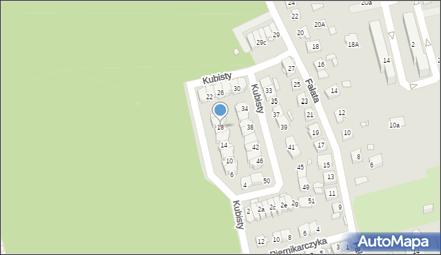 Katowice, Kubisty Stanisława, bł. ks., 18, mapa Katowic