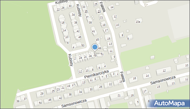 Katowice, Kubisty Stanisława, bł. ks., 2g, mapa Katowic