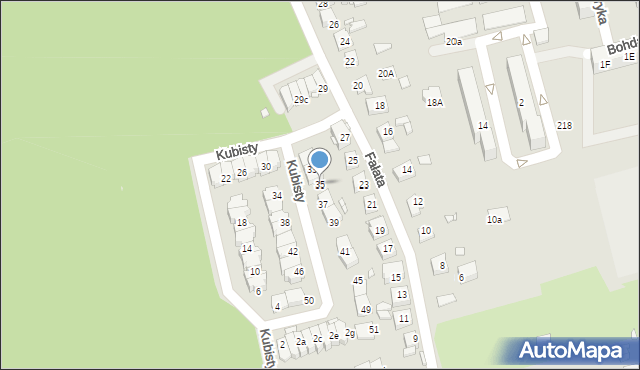 Katowice, Kubisty Stanisława, bł. ks., 35, mapa Katowic