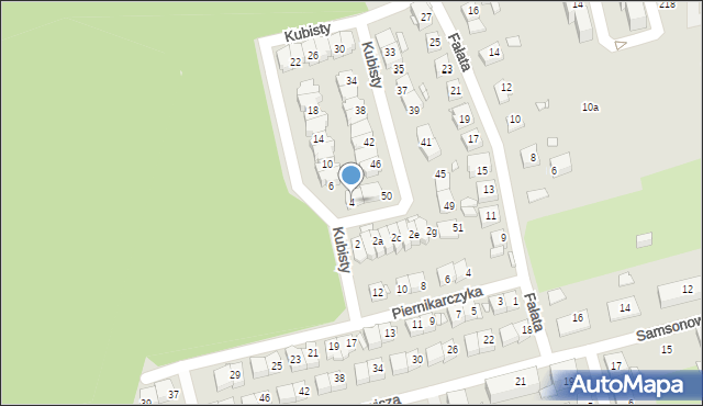 Katowice, Kubisty Stanisława, bł. ks., 4, mapa Katowic