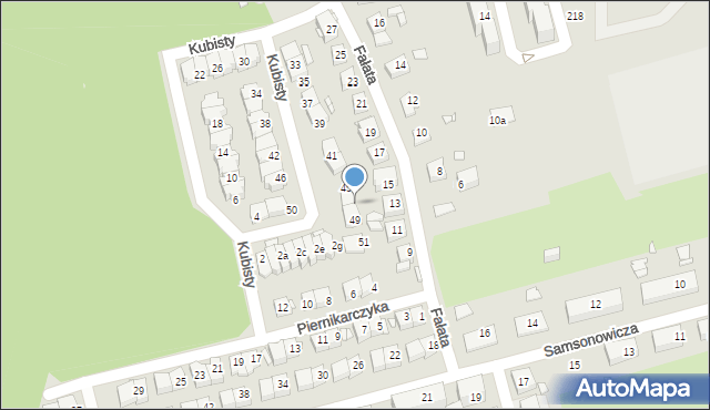 Katowice, Kubisty Stanisława, bł. ks., 47, mapa Katowic