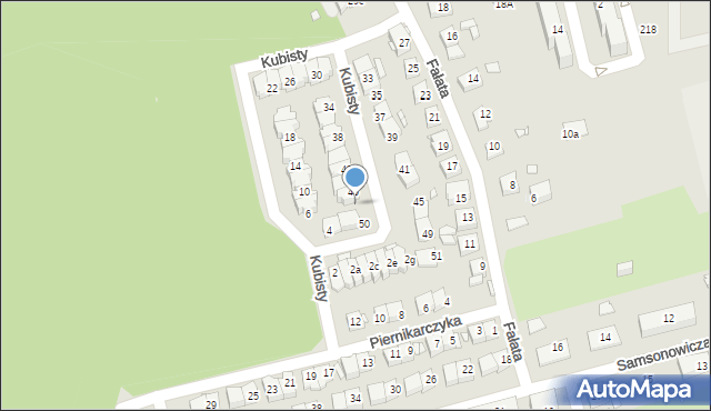 Katowice, Kubisty Stanisława, bł. ks., 48, mapa Katowic