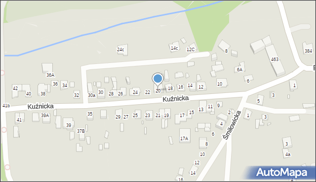 Katowice, Kuźnicka, 20, mapa Katowic